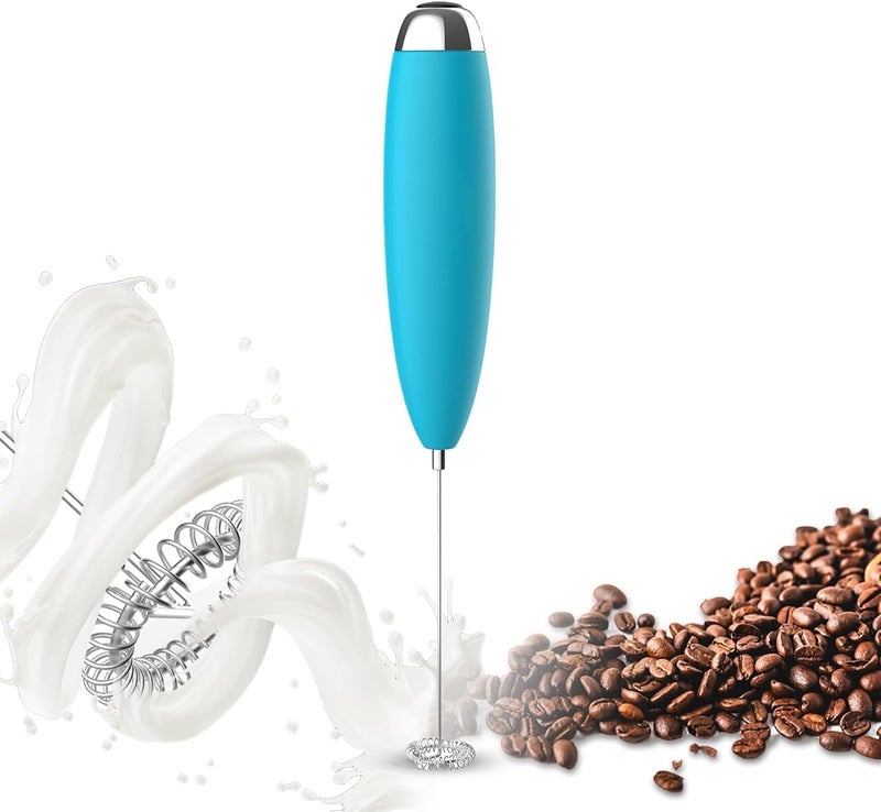 Anteday Milk Frother, Coffee Frother, Whisk, Upgraded Motor Electric Whisk Durable Low Noise Mini Drink Mixer Portable Foam Maker For Cold Milk Bulletproof Coffee Latte, Blue - Image 1